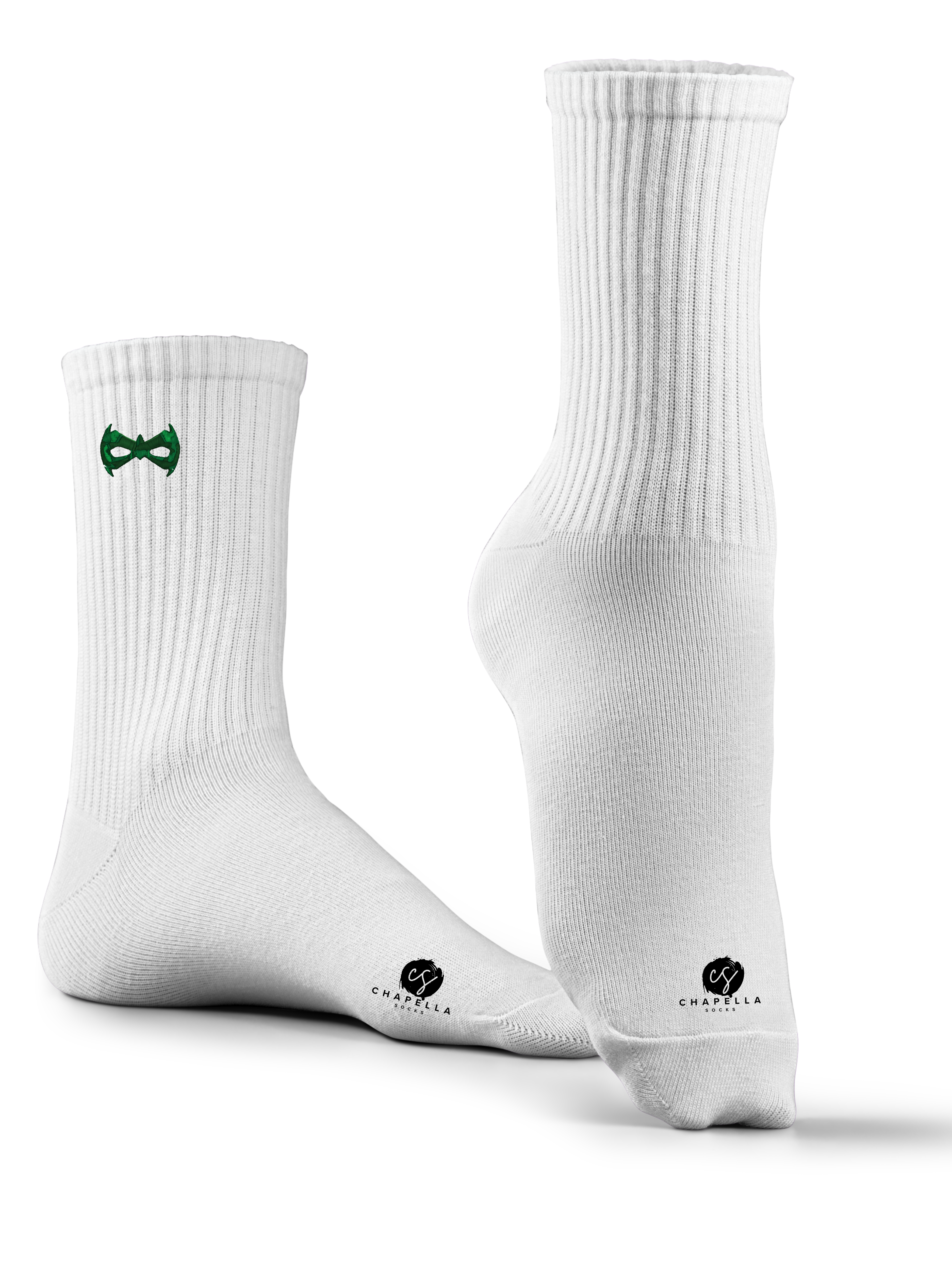 Green Lantern Mask Embroidered Socks